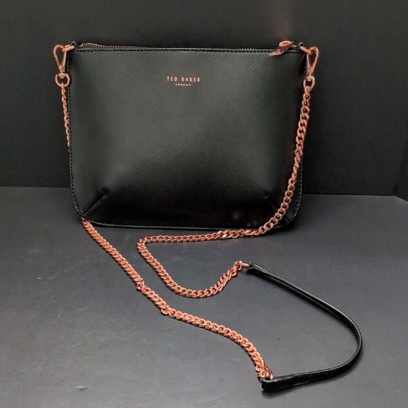 Ted Baker Nara Woman's Black Leather Crosshatch Crossbody/Clutch Bag. - Picture 1 of 11